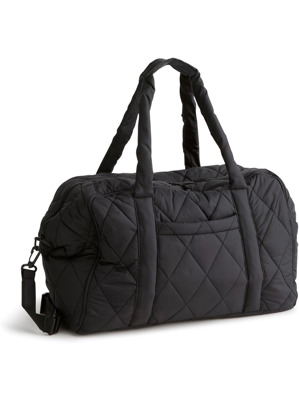 New Vera Bradley Quilted Black Featherweight Miramar Weekender Travel Duffel Bag